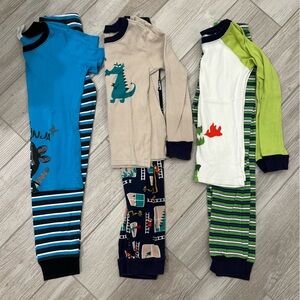 Gymboree Size 7 Pajamas Set of 4 long sleeve, short sleeve and shorts